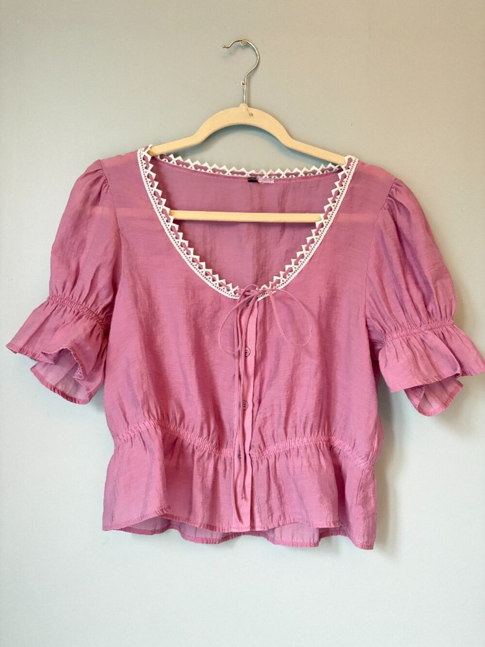Sheer Purple Top with Synched Waist